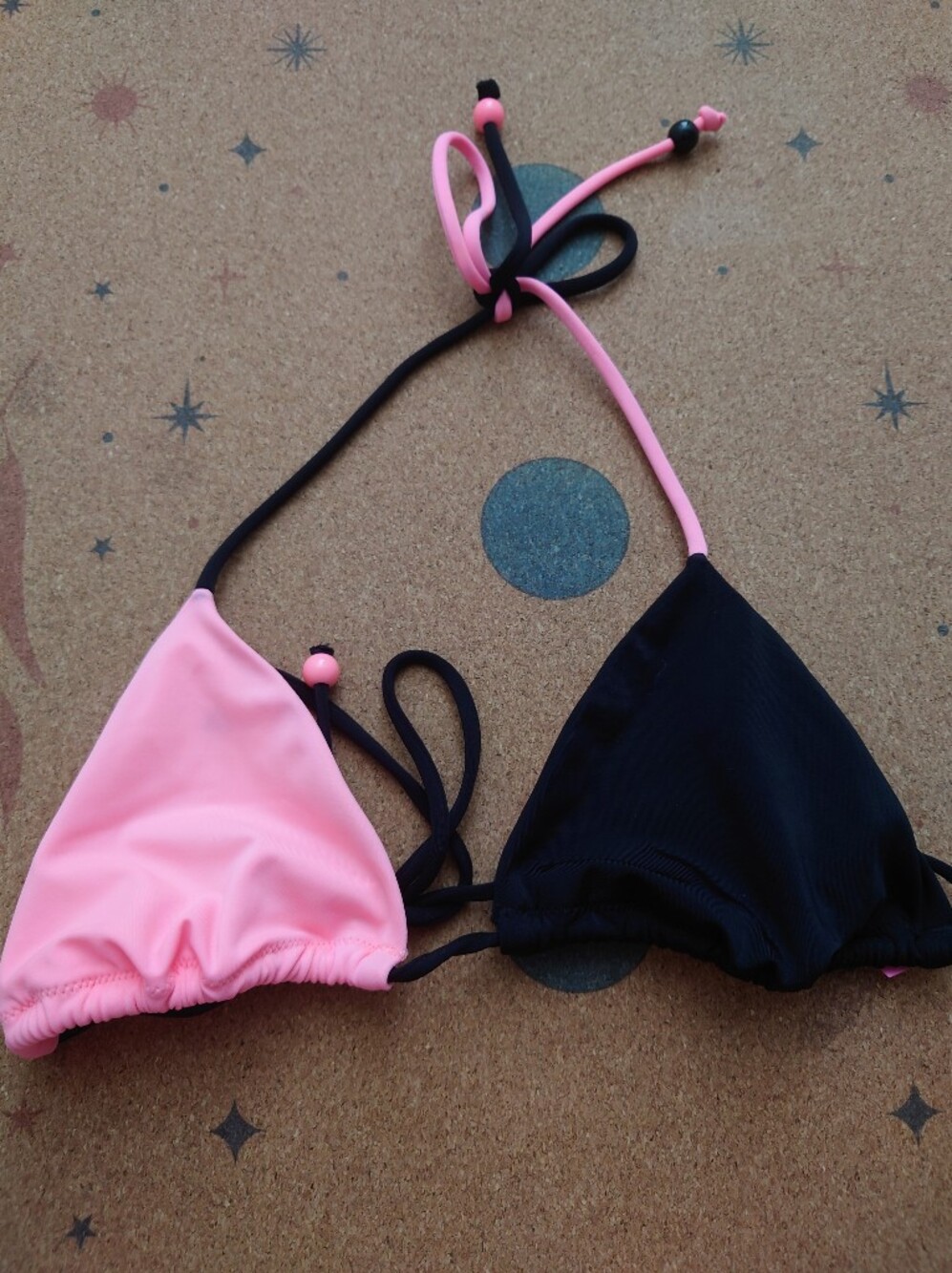 Victoria's Secret Pink and Black Bikini Top